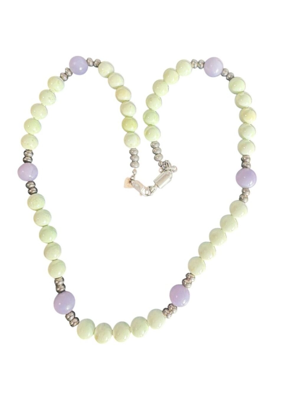 Jay King DTR Green Purple Gemstone Bead Necklace 23" 925 Sterling - Picture 4 of 9